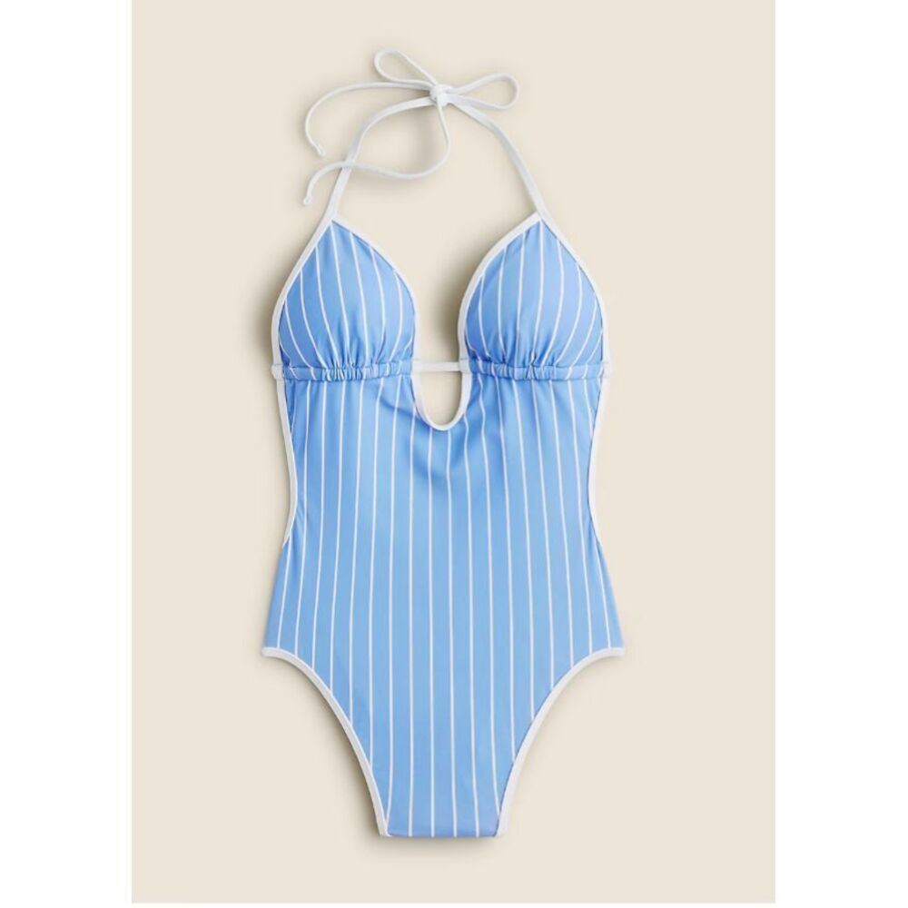J. Crew Cutout One Piece Striped Bathing-suit. Size 16. NWT